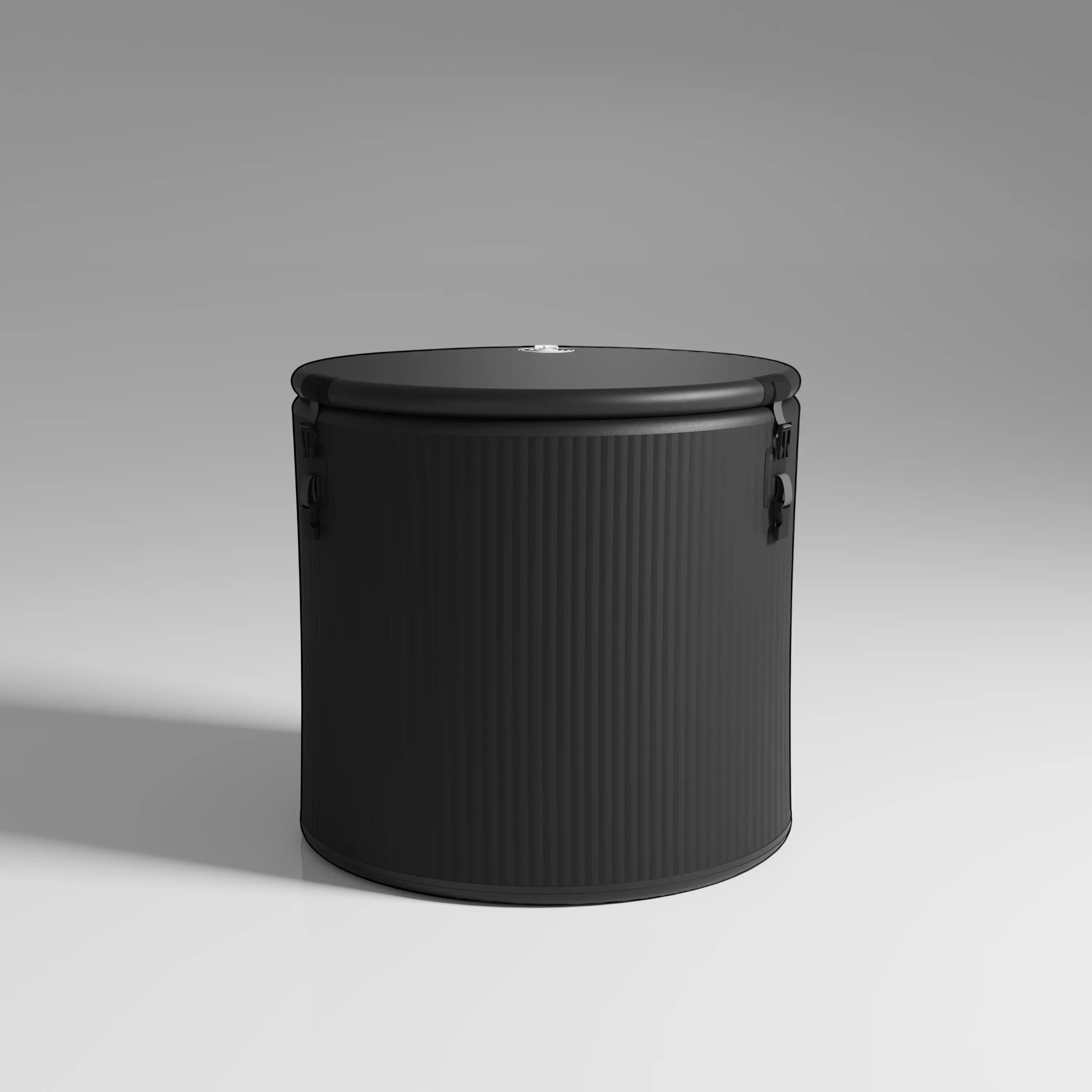 Garvnive Black Inflatable Ice Bath Tub with Lid, for indoor and outdoor cold water soaks, made of durable PVC.
